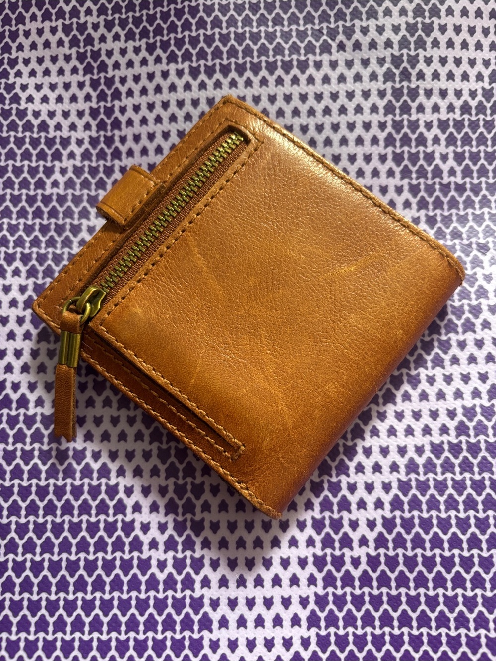 Madewell Tan Leather Snap Wallet - Picture 2 of 6
